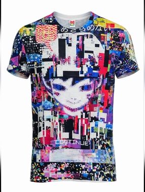 Omocat Vapor Apparel Graphic Tee Small Anime Glitch Art Streetwear Y2K Cybercore